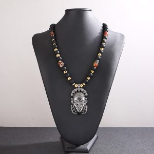 ancestral echoes mask necklace(silver)